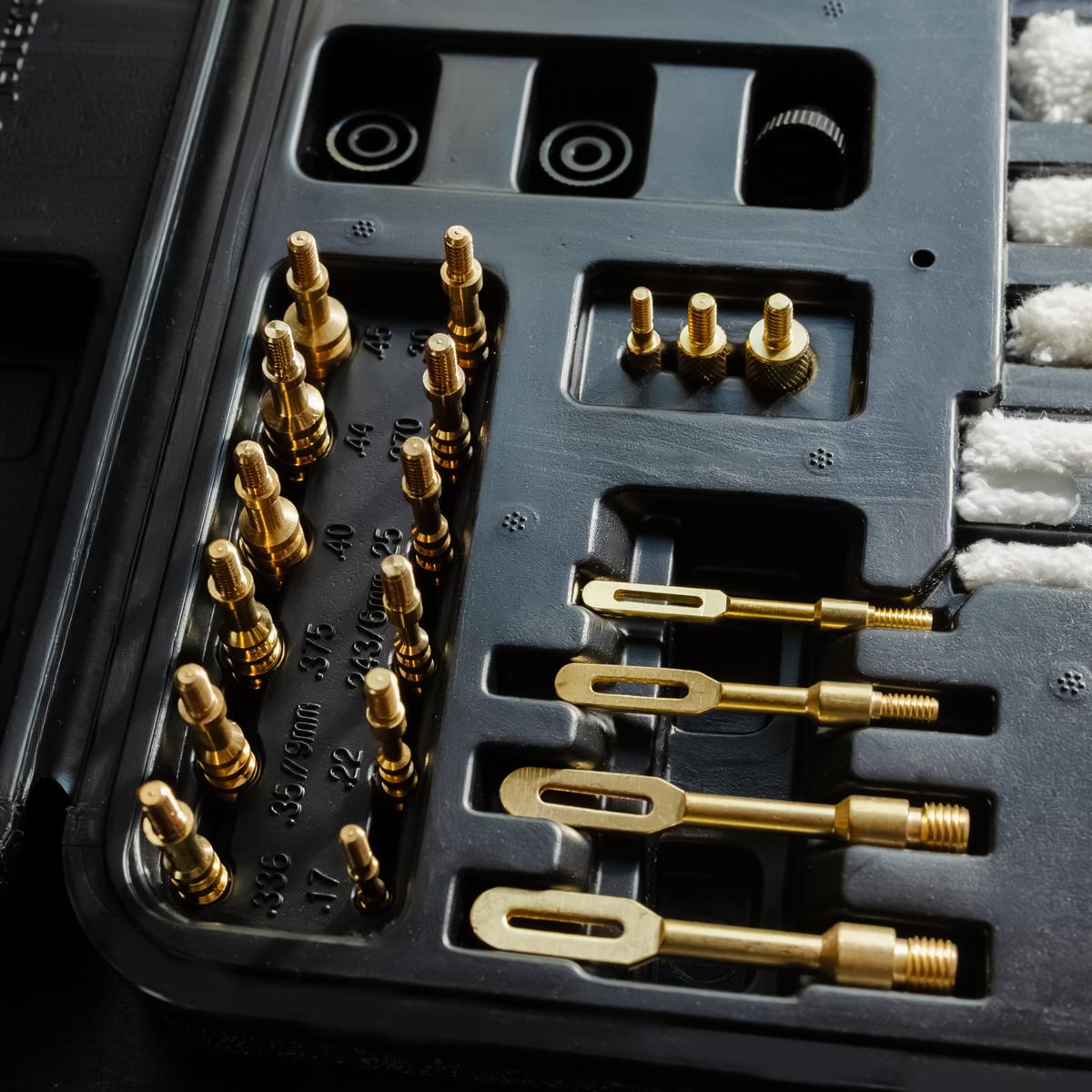 Brass jags and slotted loops stamped by caliber